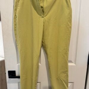 Zara Cropped Slim Pants in Chartreuse